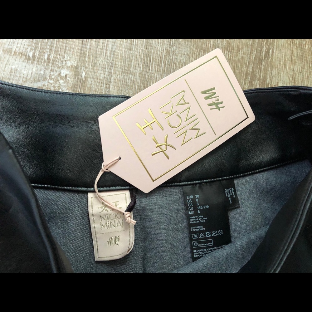 NWT, Nicki Minaj X HM vegan leather pleated skirt